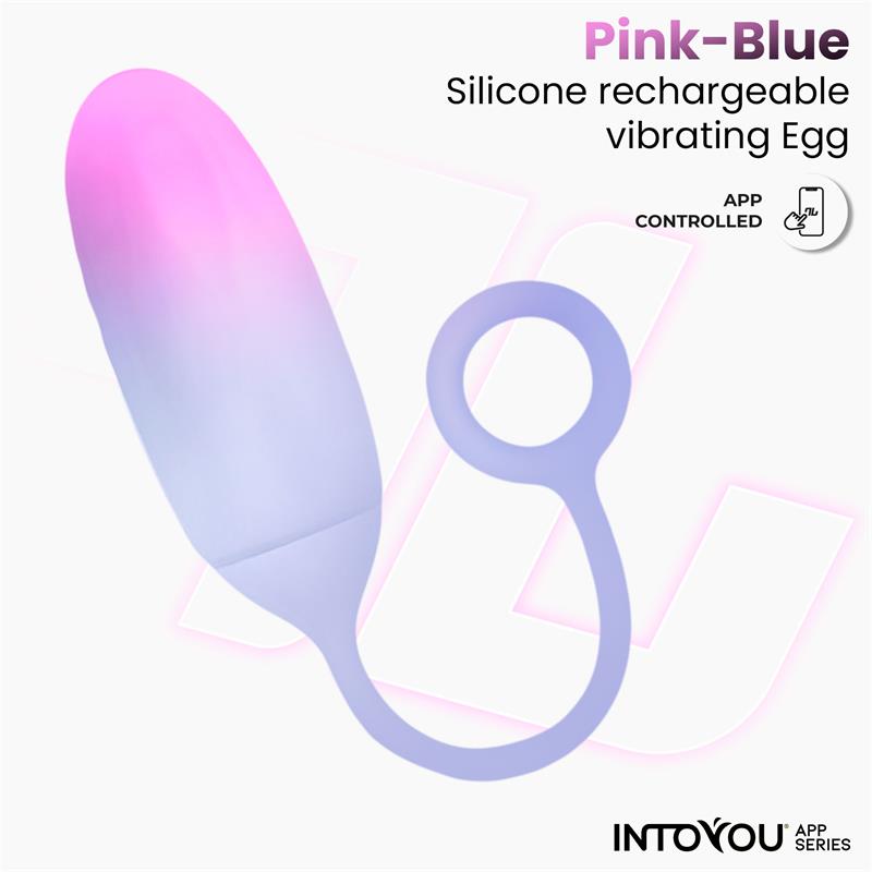 Vibrating Egg with APP Double Layer Silicone Pink/Blue