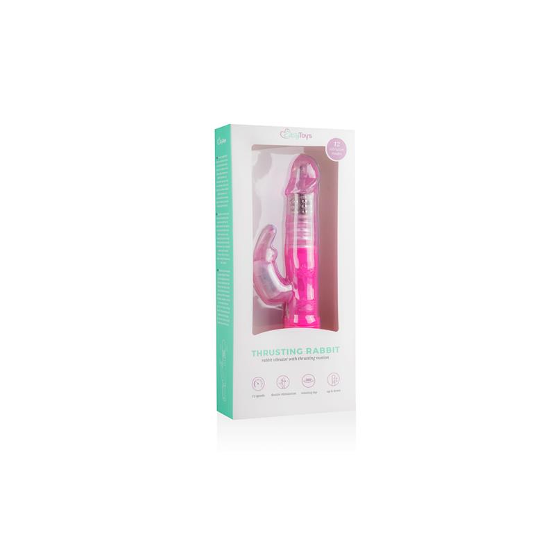 Rabbit Vibrator Thrusting and Rotating Balls  Pink