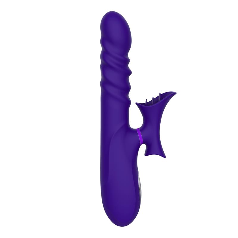 No. Fourteen Telescopic Undulating Vibe with High Frequency Tongue Liquid Silicone USB