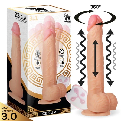 Cesur 3.0 Realistic Dildo Vibrating, Wavy, 360? and Up-and-Down Movement Remote Control USB