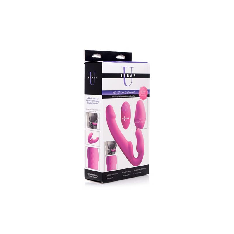 Inflatable Strapless Strap-on Inflatable Function with Remote Control Pink