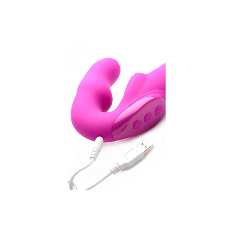 Evoke Vibrating Strapless Strap-On Pink