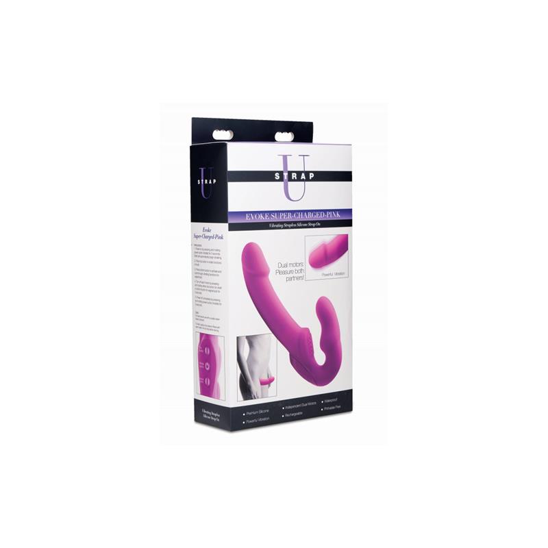 Evoke Vibrating Strapless Strap-On Pink