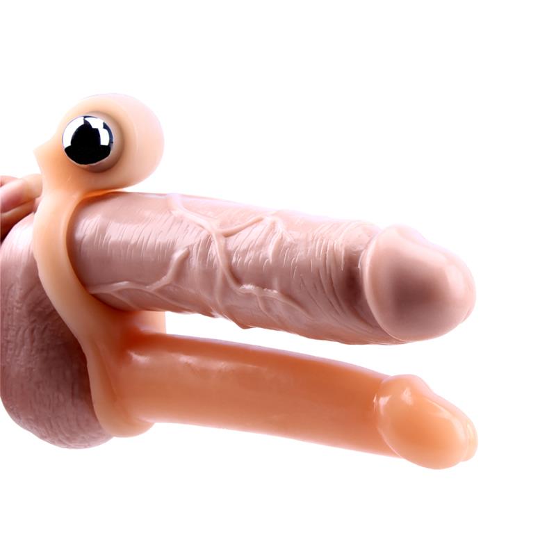 Penis Sleeve with Vibration 15.5 cm Flesh