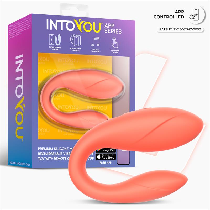 Couple Toy with App Flexible Silicone Salmon