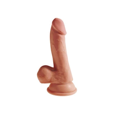 Dildo?Triple Density with Testicles 6.5 Caramel