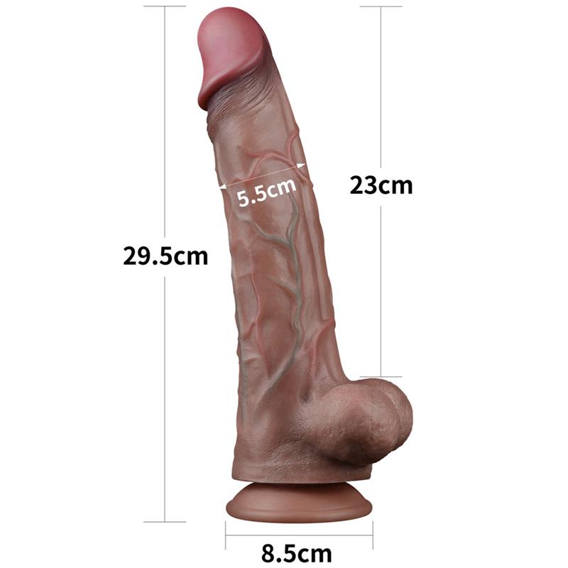 Dual Layered Platinum Silicone Dildo 11.5