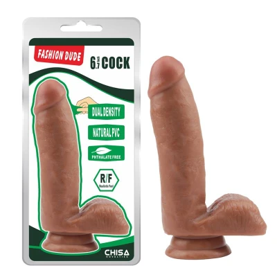 Dildo Dual density Fashion Dude 17 x 3.6 cm Tan