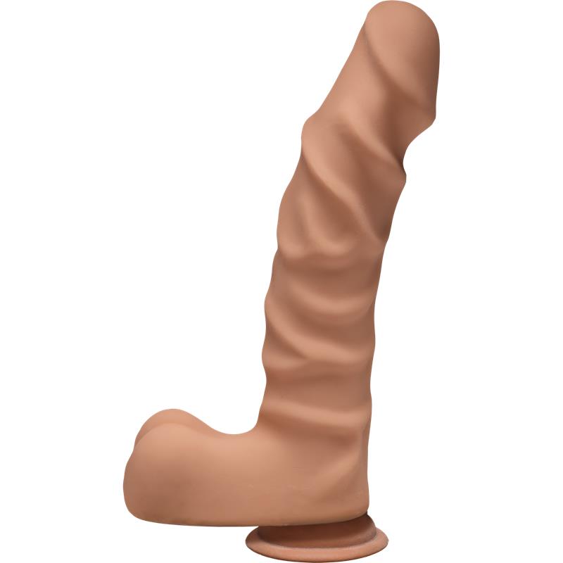 Dual Density Dildo RaginD with Balls 9 Caramel