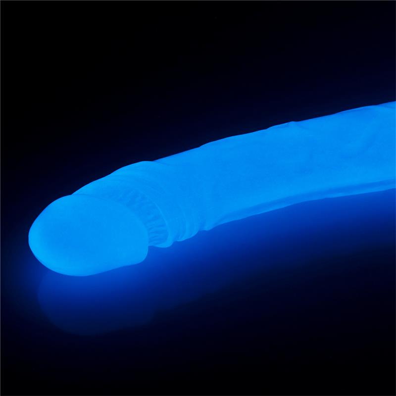 Double Dildo Lumino 14.5 Blue Light