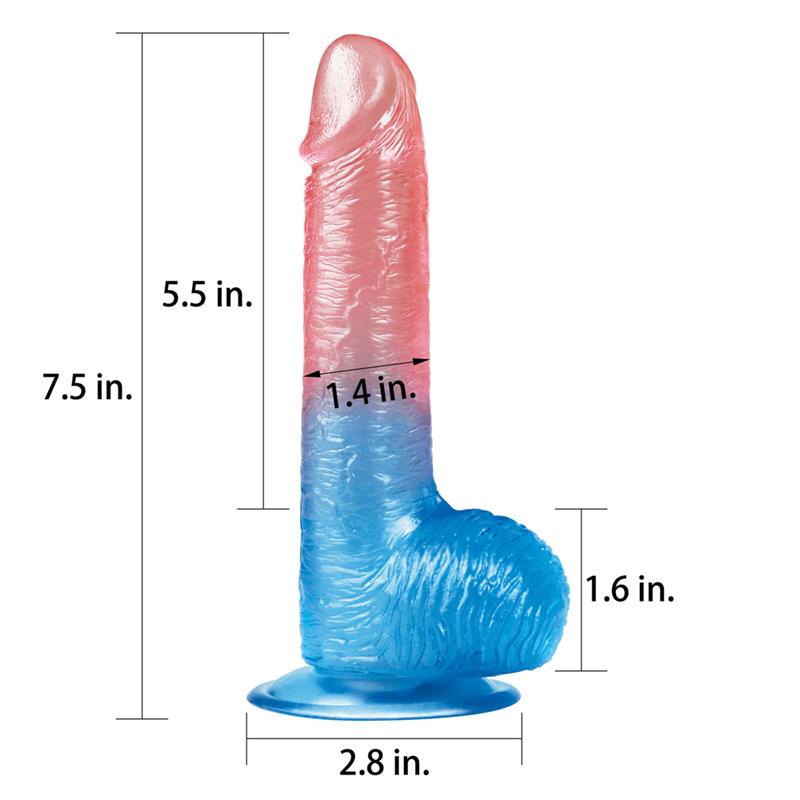 Dildo Dazzle Studs 7.5 Pink and Blue