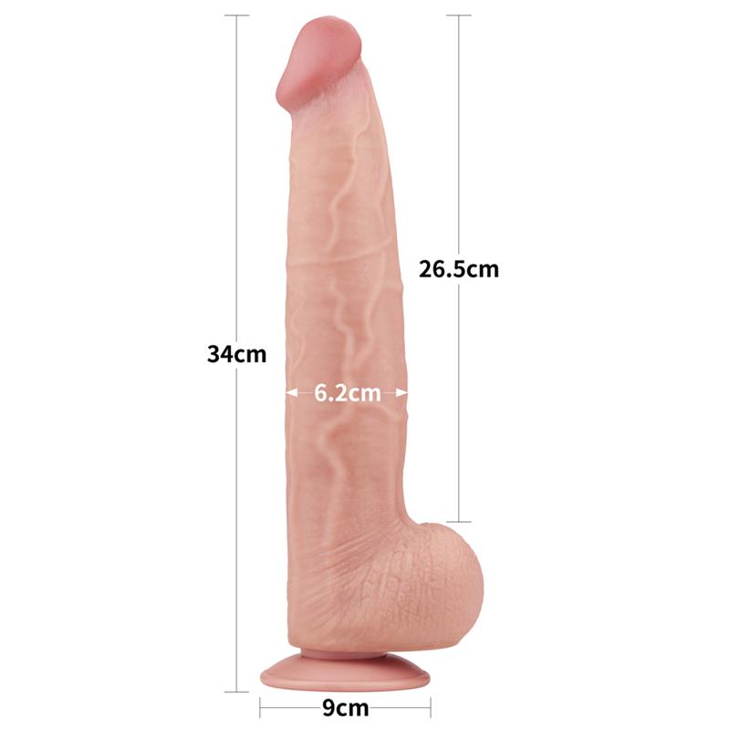 Dildo Dual Layer Sliding Skin 13.5