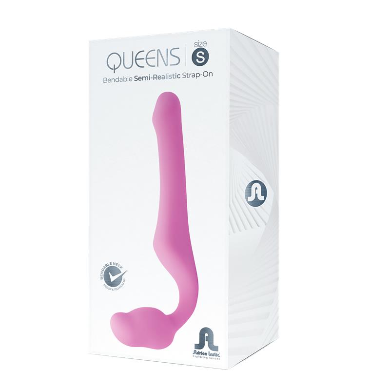 Queens S Strapless Strap-On Dildo Size S Silicone Pink