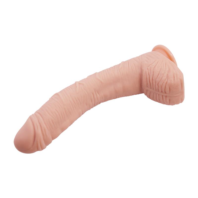 Alex Curved Dildo with Testicles G-Spot Suction Cup Flesh