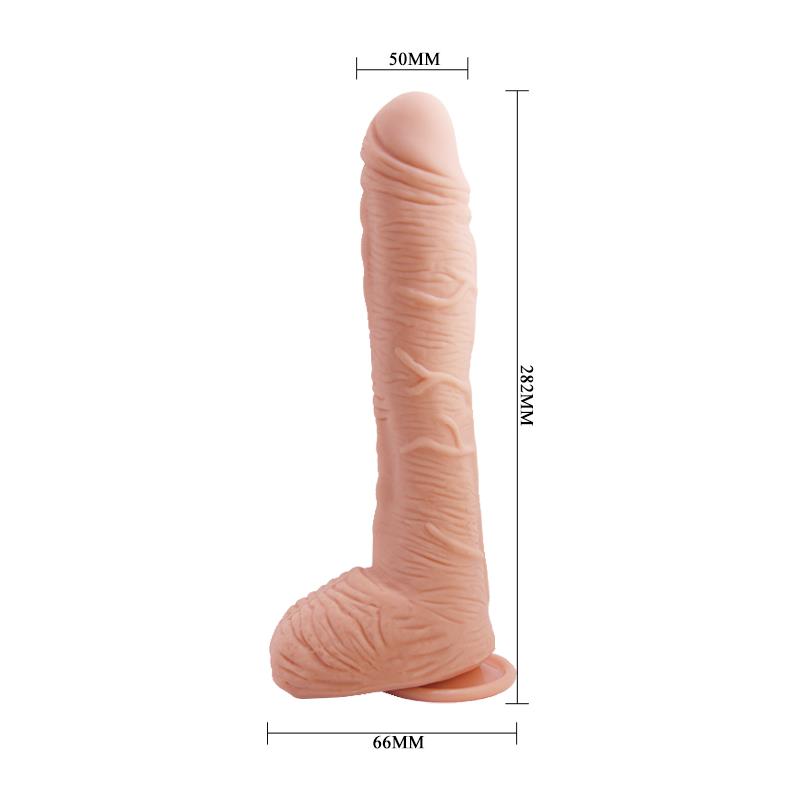 Alex Curved Dildo with Testicles G-Spot Suction Cup Flesh