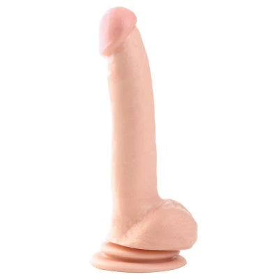 Basix Rubber Works 22,9 cm Dong and Testicles with Suction Cup ? Colour Flesh