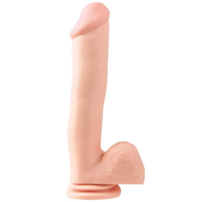 Dildo and Testicles with Suction Cup 30.5 cm Flesh