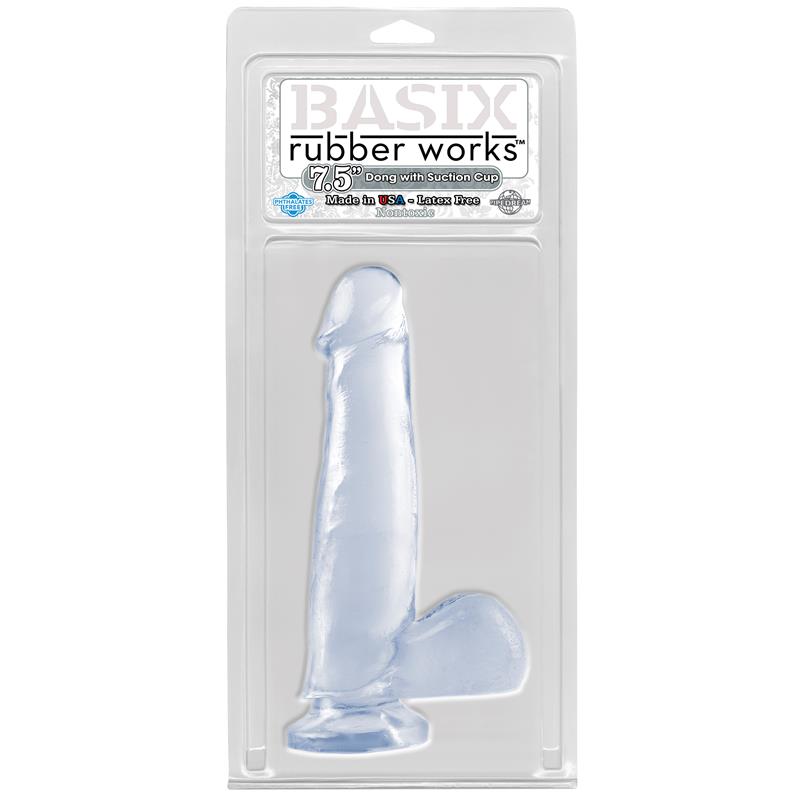 Dildo with Testicles and Suction Cup - Clear 19 cm