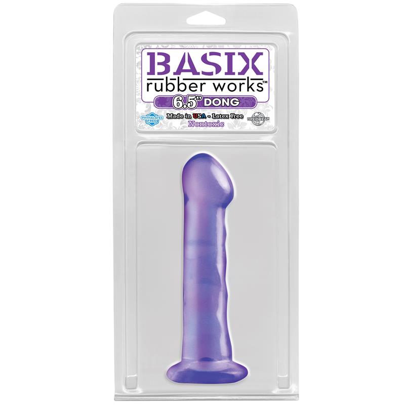 Basix Rubber Works  16,51 cm Dong with Suction - Purple