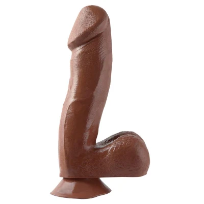 Basix Rubber Works  16,51 cm Dong and Testicles with Suction Cup - Colour Brown