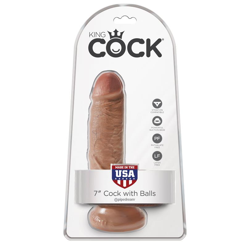 King Cock Cock with Balls 7 - Tan