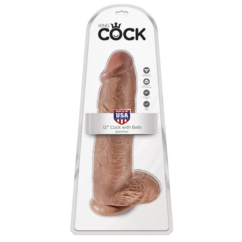 King Cock Cock with Balls 12 - Tan