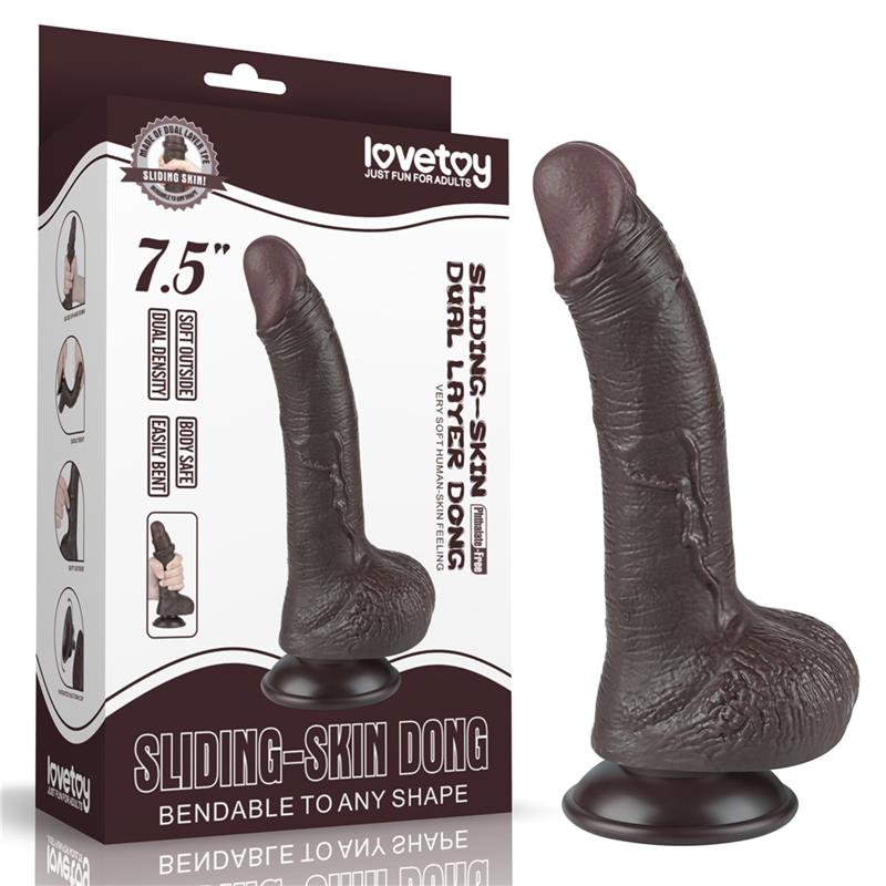 Sliding Skin Dual Layer Dildo 7.5