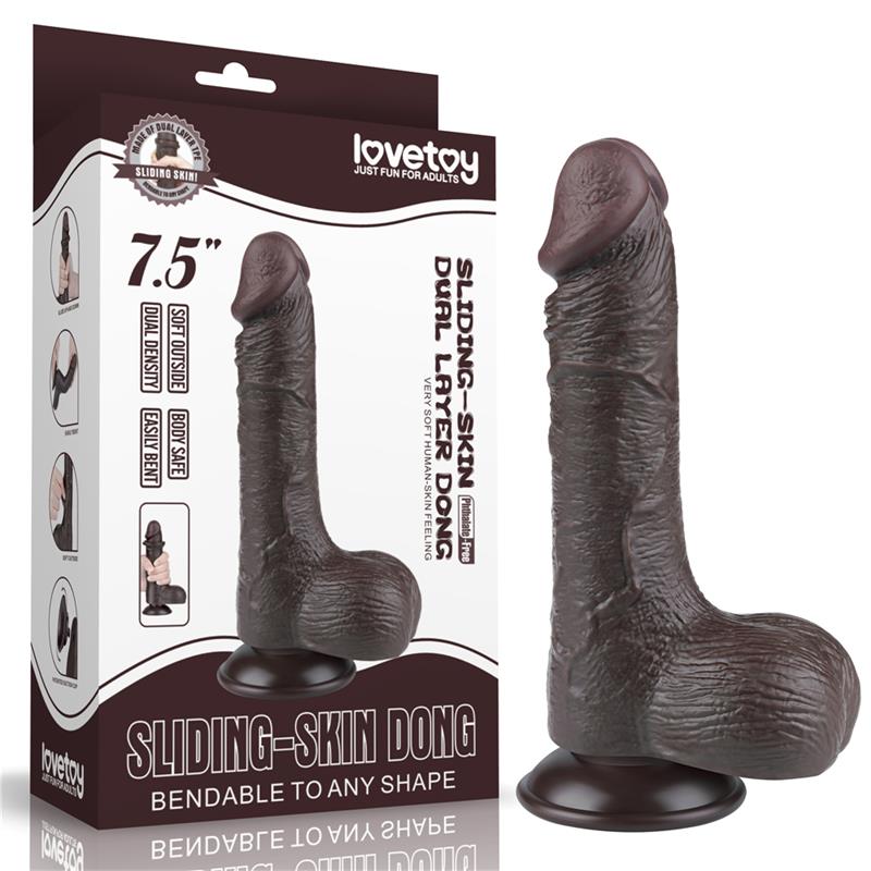 Sliding Skin Dual Layer Dildo 7.5