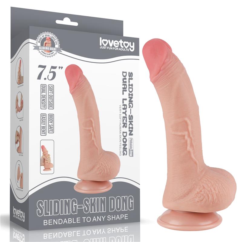 Sliding Skin Dual Layer Dildo 7.5