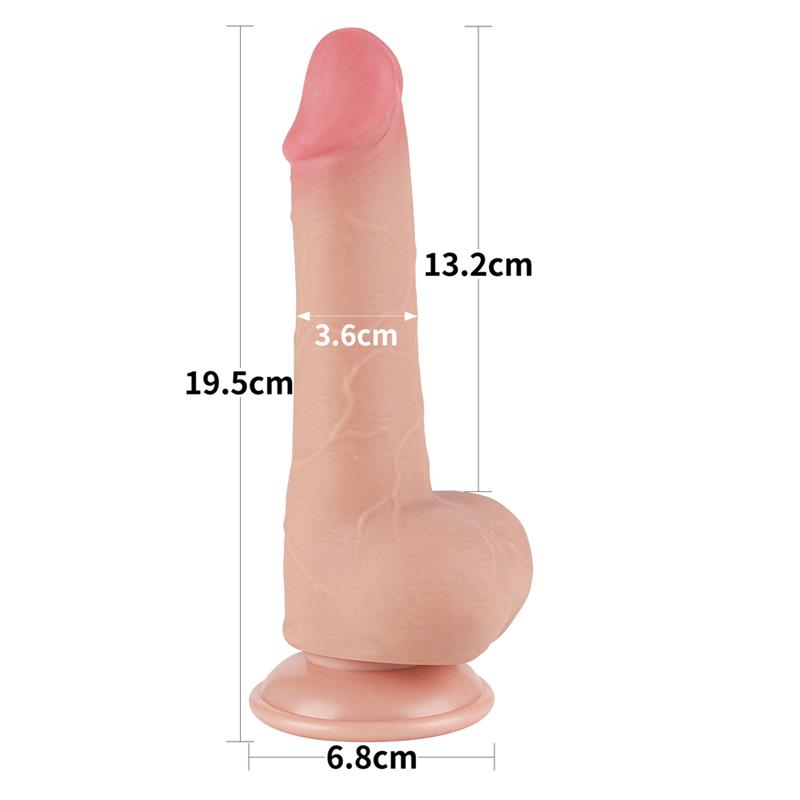 Sliding Skin Dual Layer Dildo 7.5