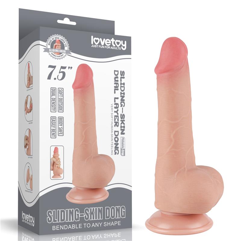 Sliding Skin Dual Layer Dildo 7.5