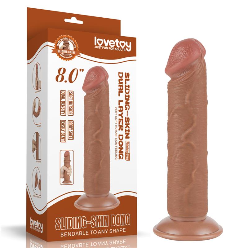 Dildo Sliding Skin 8 Brown