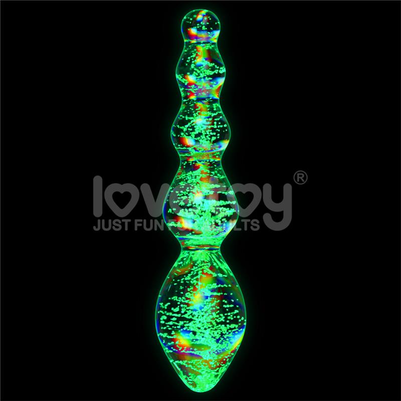 Glow in the Dark Glass Dildo Dark Twilight Gleam Tantalizing Orbs