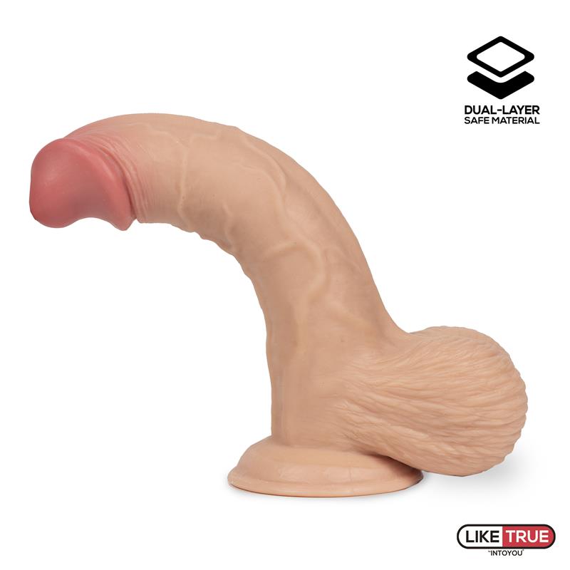 Fentok Realistic Dildo Whole Eggs Sliding Skin Dual Layer 7.5