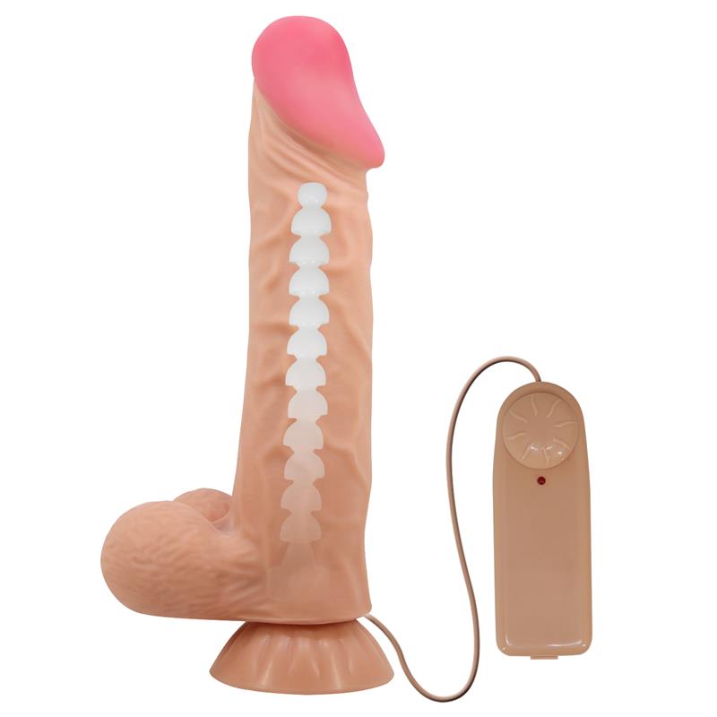 Sliding Skin Vibrating Dildo with Remote Control 24 cm