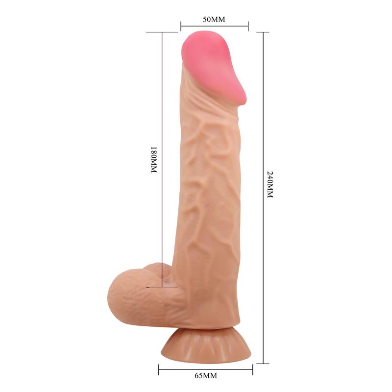 Sliding Skin Vibrating Dildo with Remote Control 24 cm