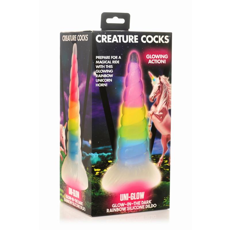 Luminescent Rainbow Dildo Glow-in-the-dark