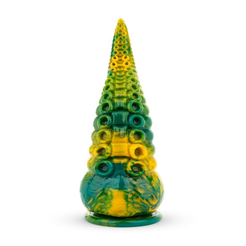 Tentacle Delight Green and Yellow Dildo 22.4 cm - 8.8