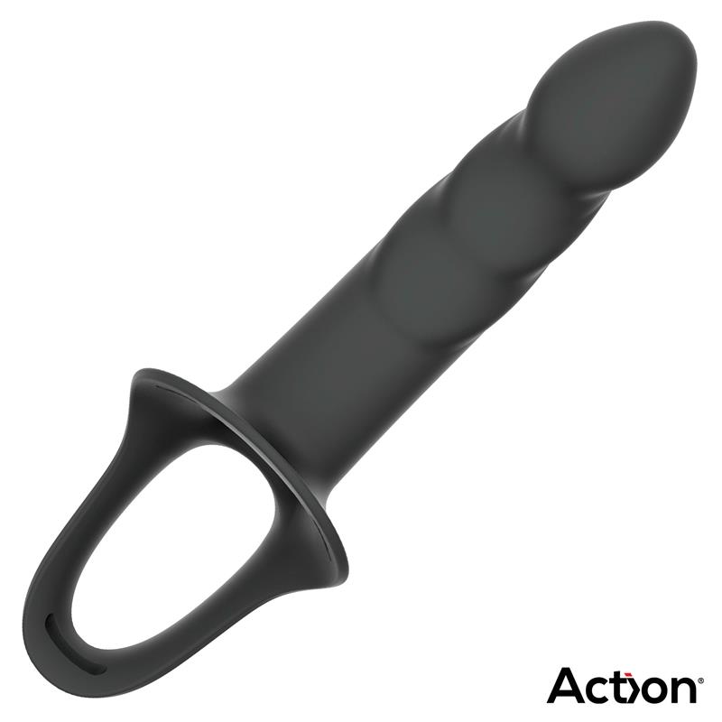 Strap-On with Hollow Dildo Premium Silicone Size L Black