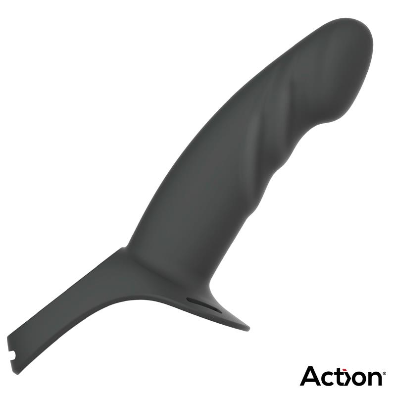 Strap-On with Hollow Dildo Premium Silicone Size L Black