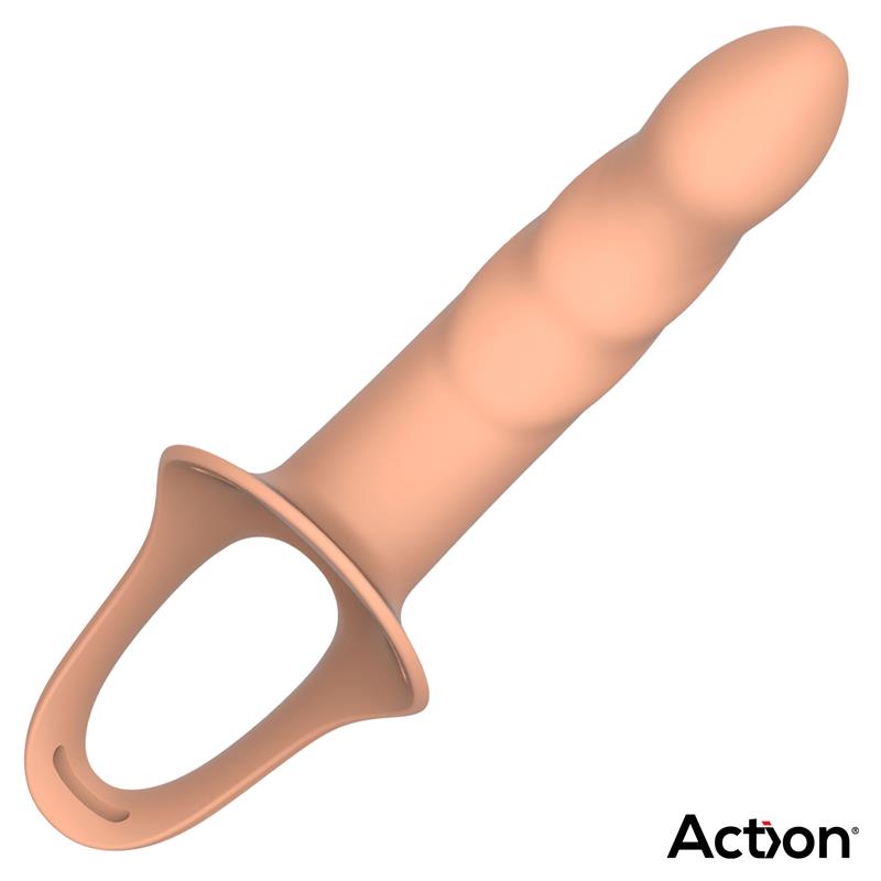 Strap-On with Hollow Dildo Premium Silicone Size L Flesh