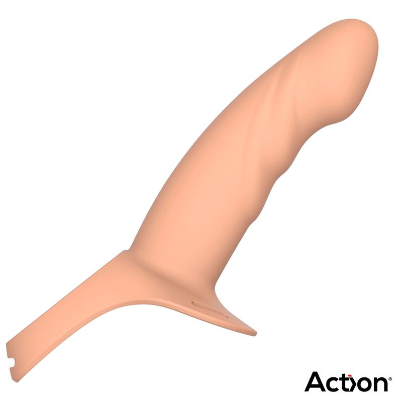 Strap-On with Hollow Dildo Premium Silicone Size L Flesh