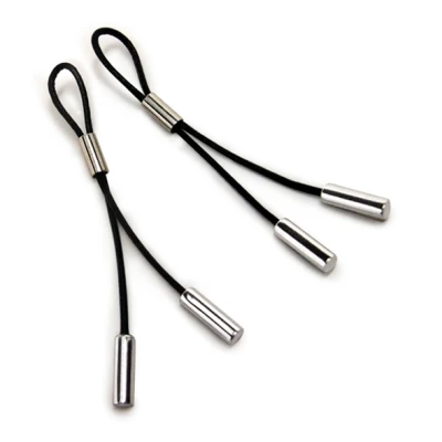 Crave - Leather Nipple Tassels Black Silver