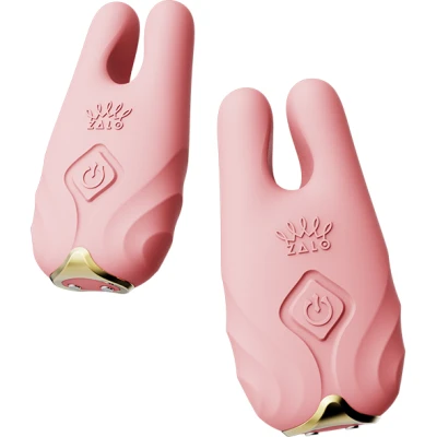 Zalo - Nave Wireless Vibrating Nipple Clamps Coral Pink